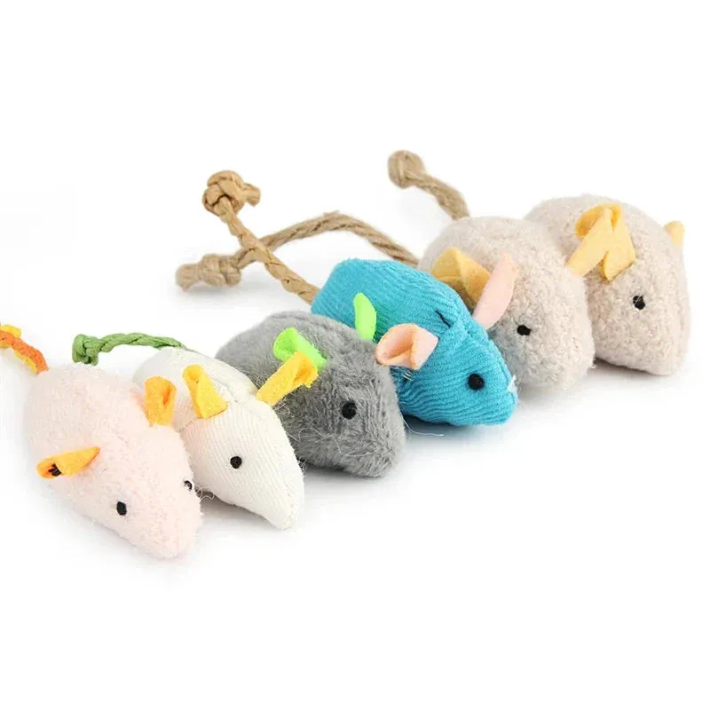 6-Pack Plush Catnip Mice Toy Set for Cats