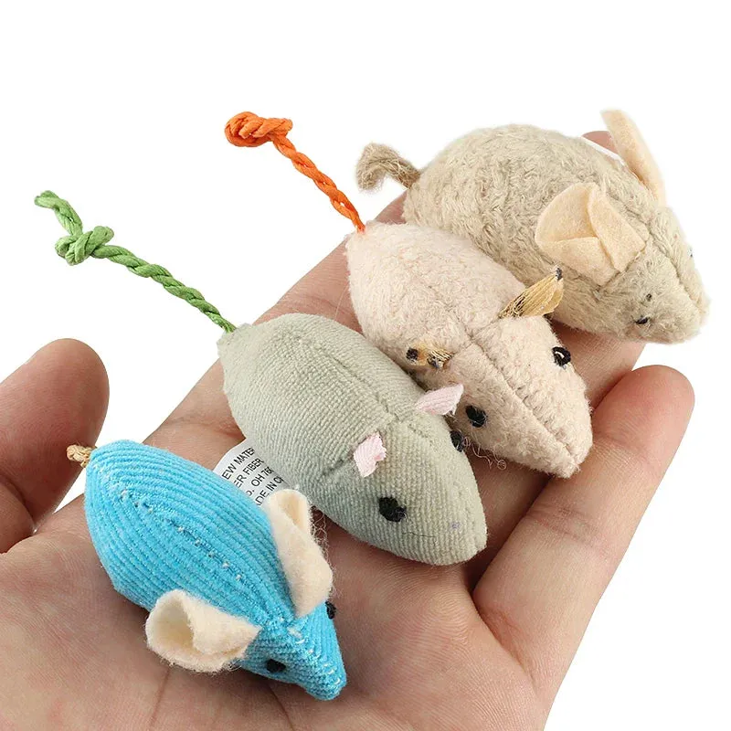 6-Pack Plush Catnip Mice Toy Set for Cats