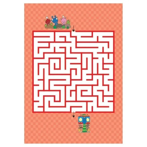 A4 Mazes Puzzle Book - Assorted Challenging Mazes High Quality Relaxing Brain Teasers