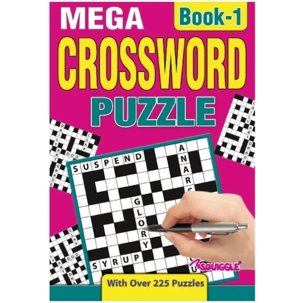 A5 Crossword Book - Assorted Challenging Puzzles High Quality Paper Relaxing Brain Teasers