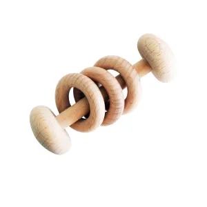 Alimrose Natural Beechwood Teether Rattle