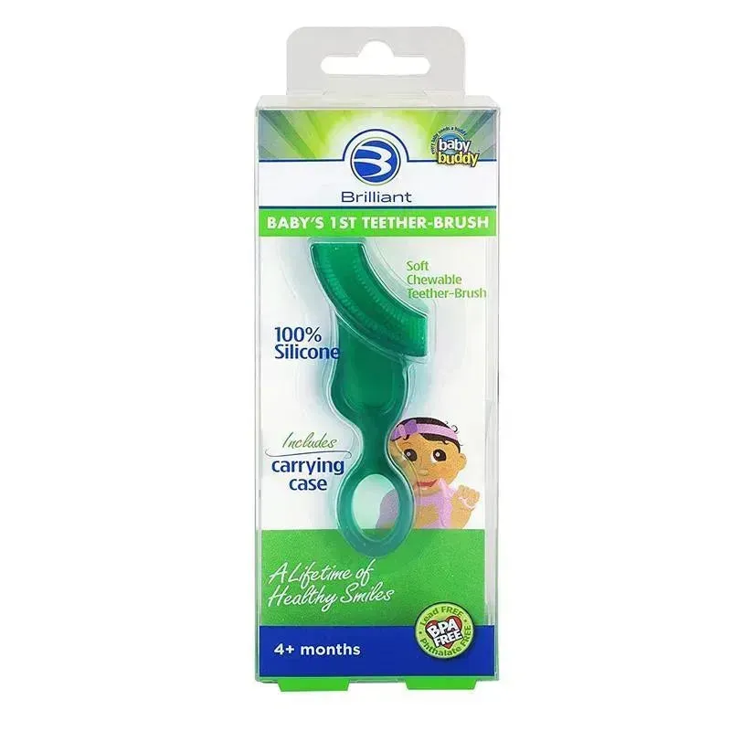 Baby Buddy - Babys 1St Toothbrush With Case, Green