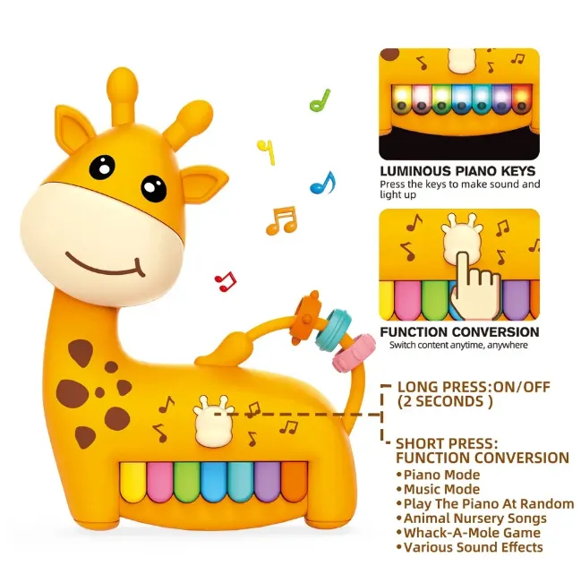 Battery Operated Mini Giraffe Musical Piano