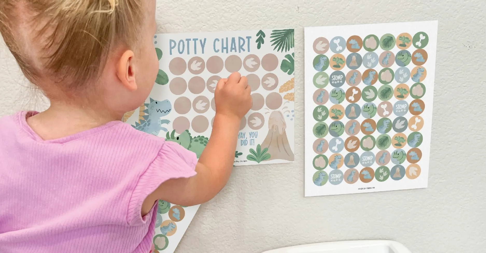 Boho Dino Potty Training Chart | Sticker Charts | Early Education