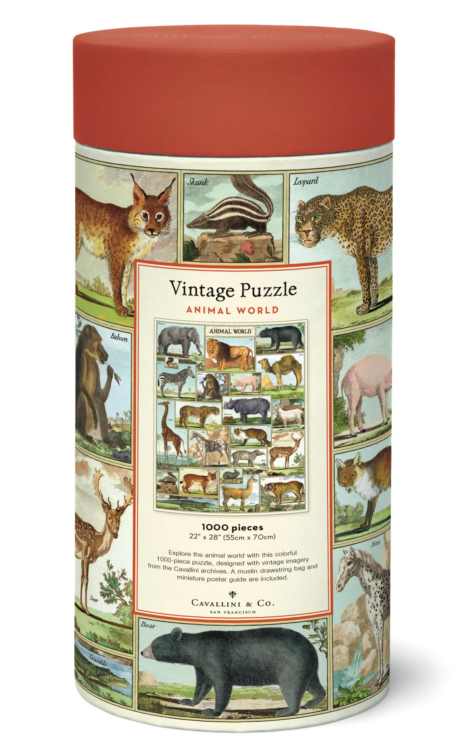 Cavallini & Co. Animal World 1000 Piece Puzzle