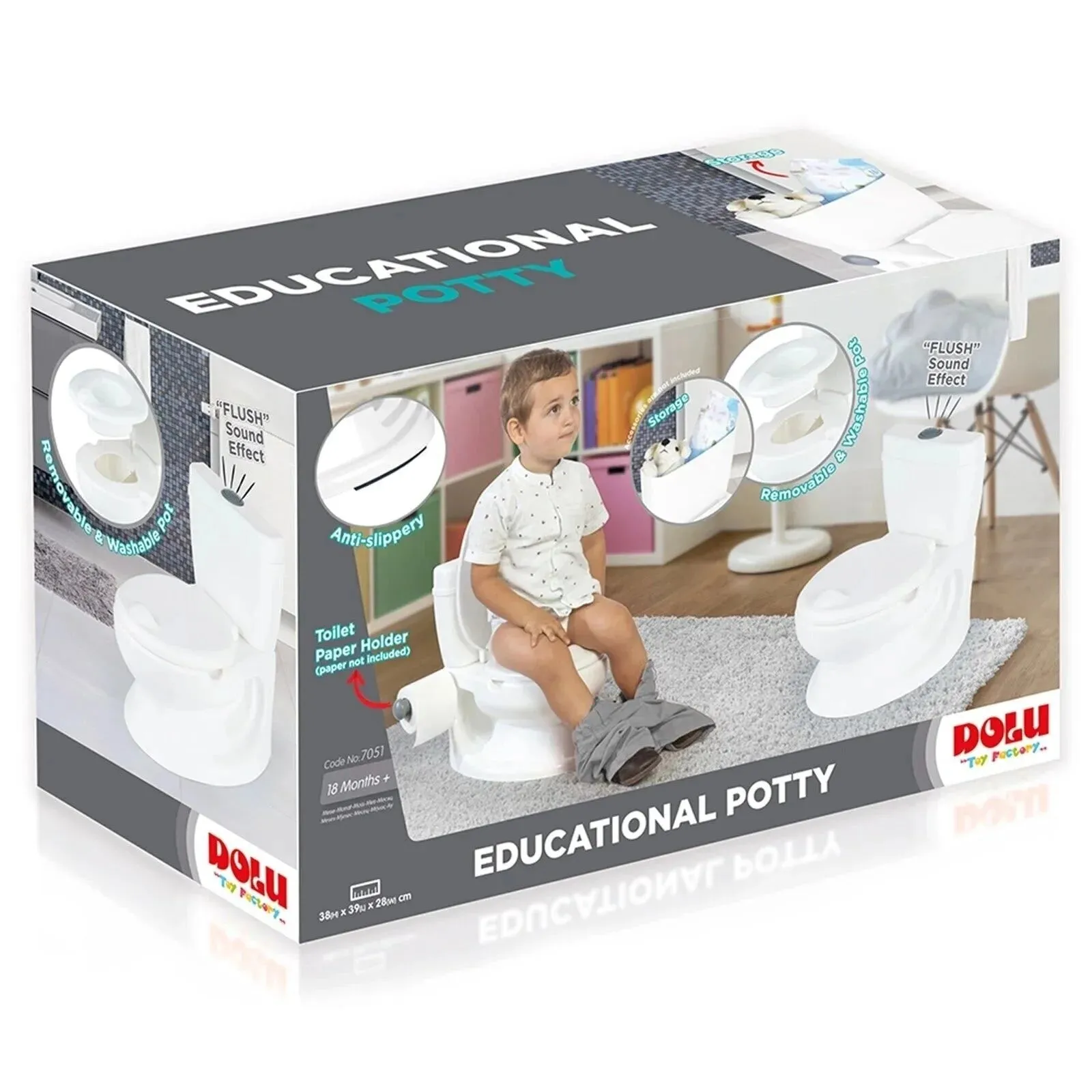 Dolu Educational Baby Potty 18  months - White