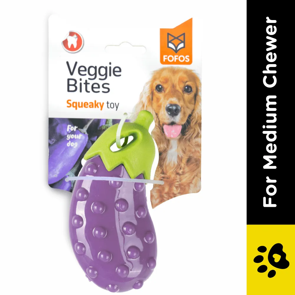 Fofos Vegi Bites Eggplant Squeaky Toy for Dogs