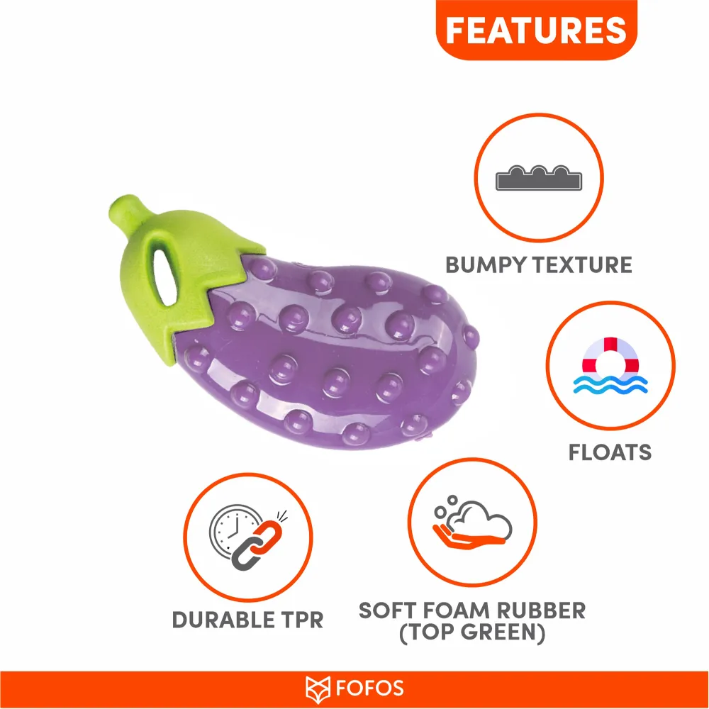 Fofos Vegi Bites Eggplant Squeaky Toy for Dogs