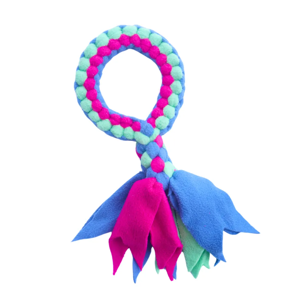 For The Love Of Dog Tug O Loop Toy for Dogs (Pink/Green/Blue)