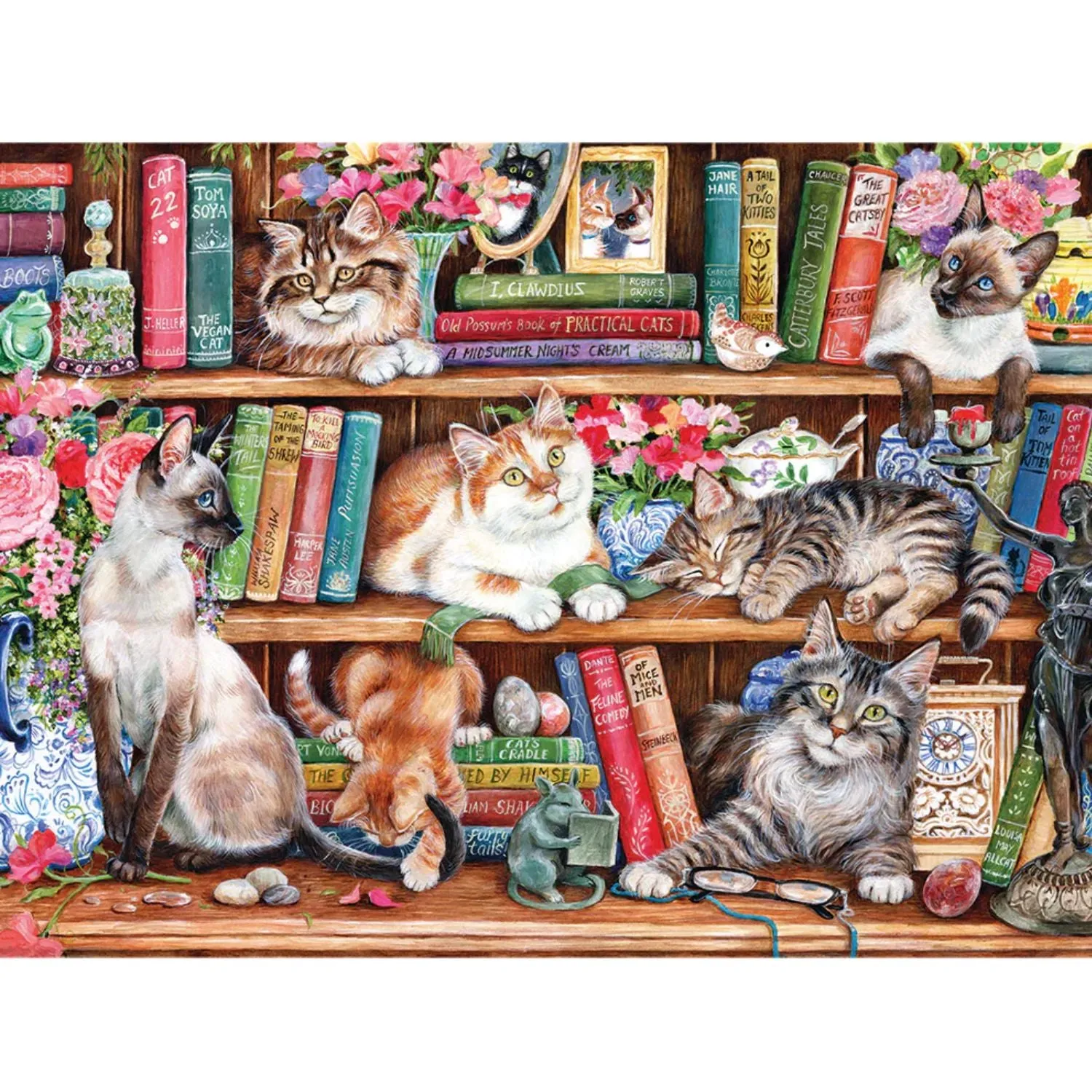 Gibson Games 500 Piece Puss Back In Books Extra Large Puzzle