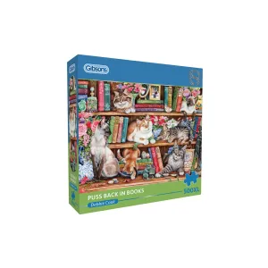 Gibson Games 500 Piece Puss Back In Books Extra Large Puzzle