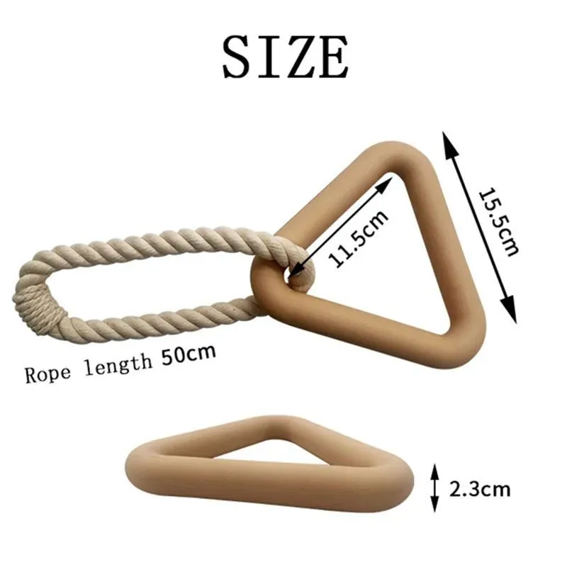 Large Triangular Pull Handle & Bite-Resistant Cotton Rope Pull Ring Funny Interactive Pet Dog Chew Toys