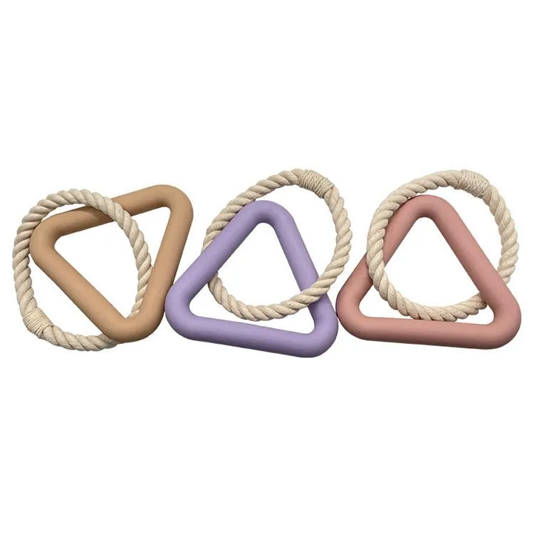 Large Triangular Pull Handle & Bite-Resistant Cotton Rope Pull Ring Funny Interactive Pet Dog Chew Toys