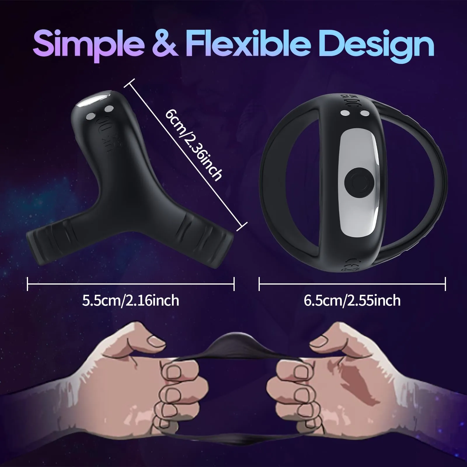 Lurevibe - Vibrating Cock Ring with APP, Triangular Penis Ring with 10 Vibration Modes