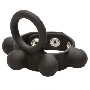 Medium Weighted Black Stretchy Penis Ring and Ball Stretcher