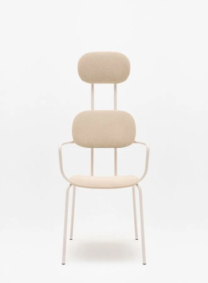 New School Upholstered Chair with Headrest and 4-Legged Base (Customizable)