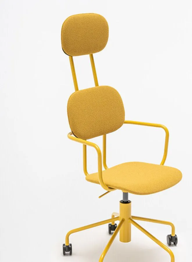 New School Upholstered Chair with Headrest and Height Adjustment (Customizable)