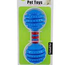 Nunbell Dumbell Shape Soft Chew Toy (Color May Vary)