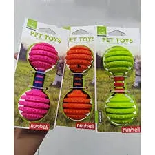 Nunbell Dumbell Shape Soft Chew Toy (Color May Vary)