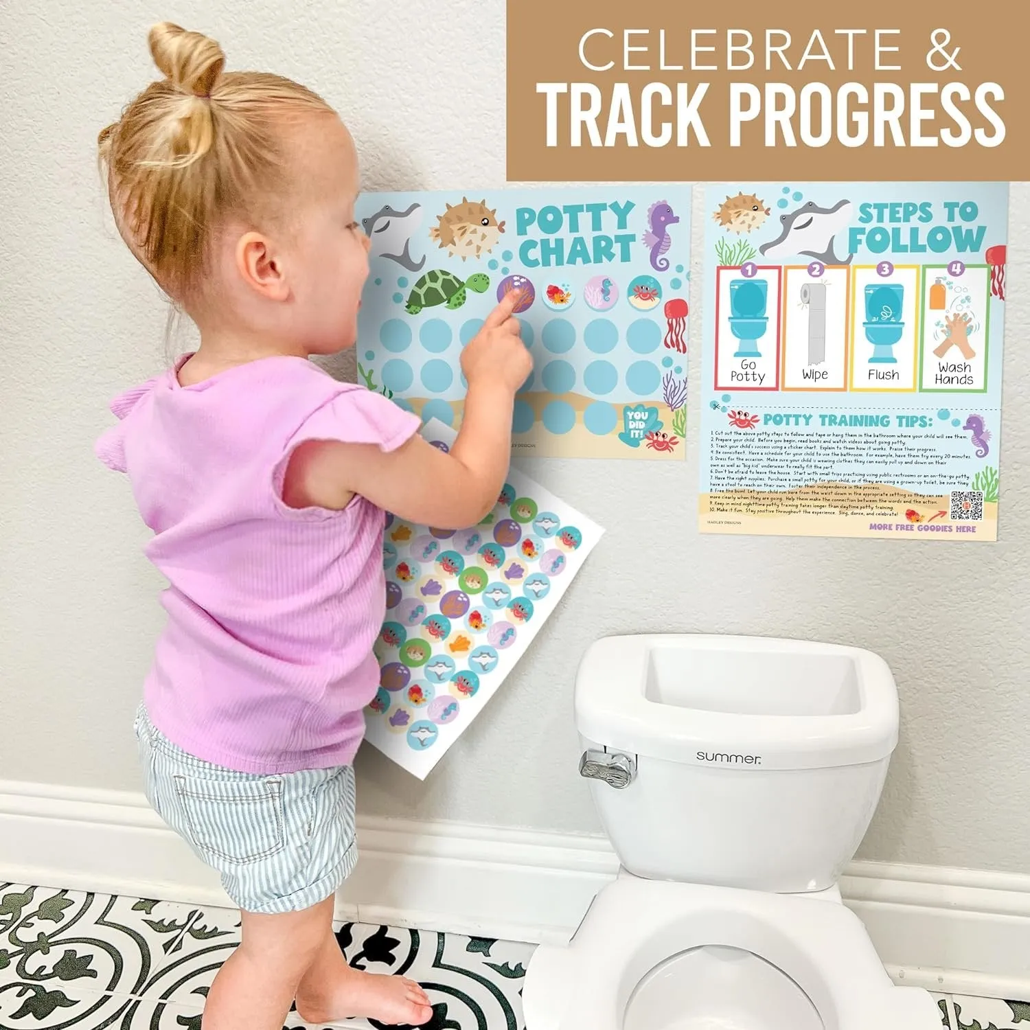 Ocean Potty Training Chart | Sticker Charts | Early Education