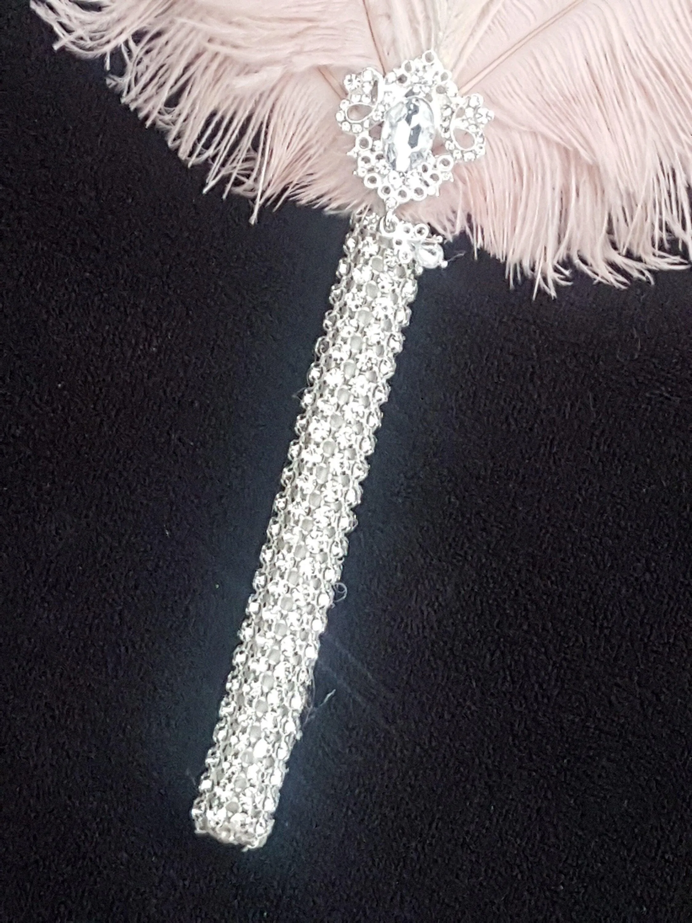 Ostrich Feather MINI Fan bouquet alternative Bouquet Great Gatsby wedding style 1920's -ANY COLOUR Artificial bouquet