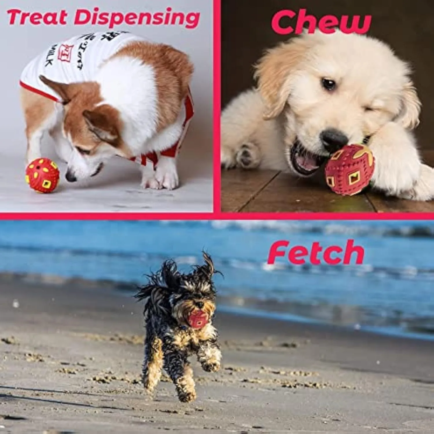 Puppy Dog Teeth Cleaning Food Dispensing Chew Toy