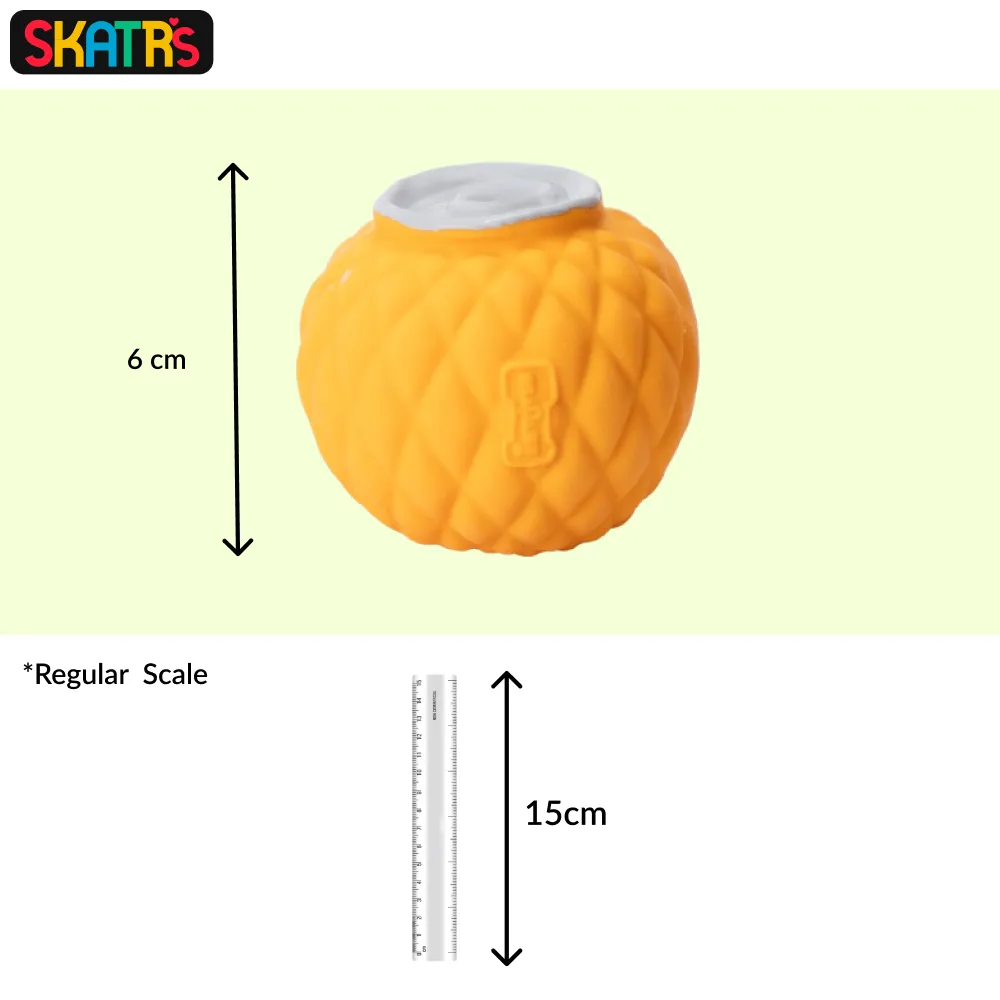 Skatrs Latex Squeaky Pineapple Shaped Toy for Dogs and Cats (Yellow)