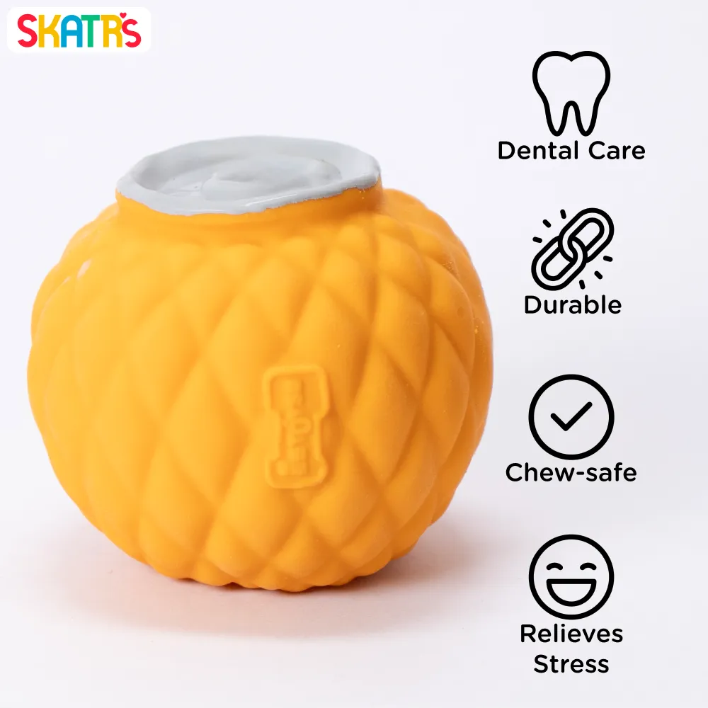 Skatrs Latex Squeaky Pineapple Shaped Toy for Dogs and Cats (Yellow)