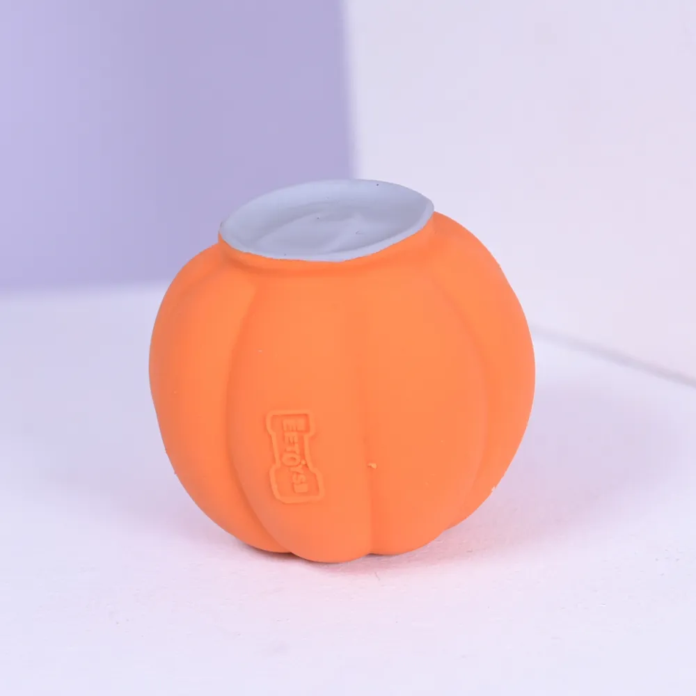 Skatrs Latex Squeaky Pumpkin Toy for Dogs and Cats (Orange)