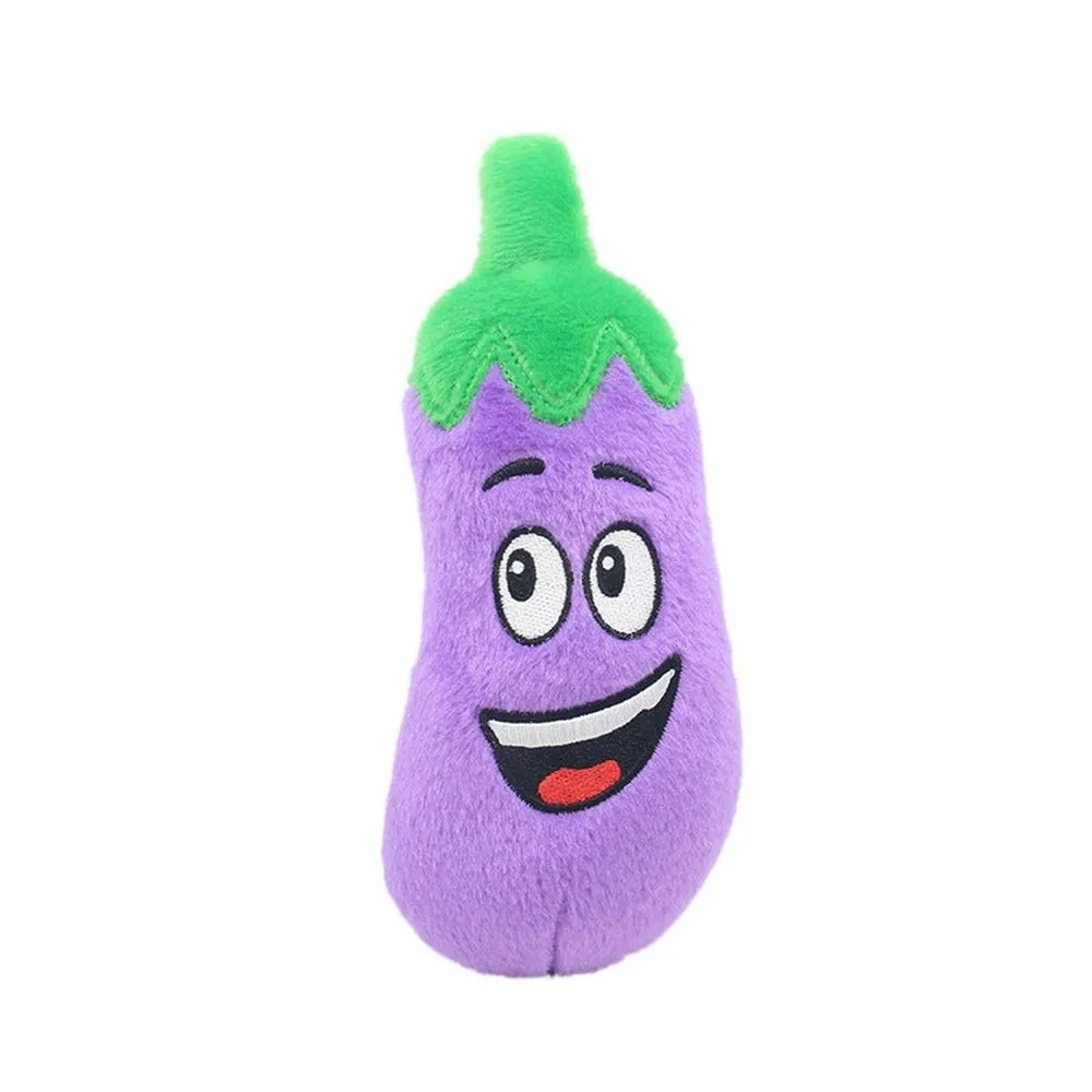 Soft Plush Fruits & Vegetables Chew Toys For Pets