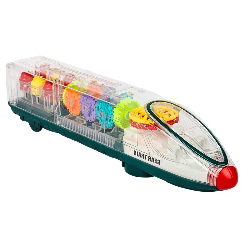 Transparent Gear Motor Car CRH Harmony Electric Universal Light Children's Educational Toys