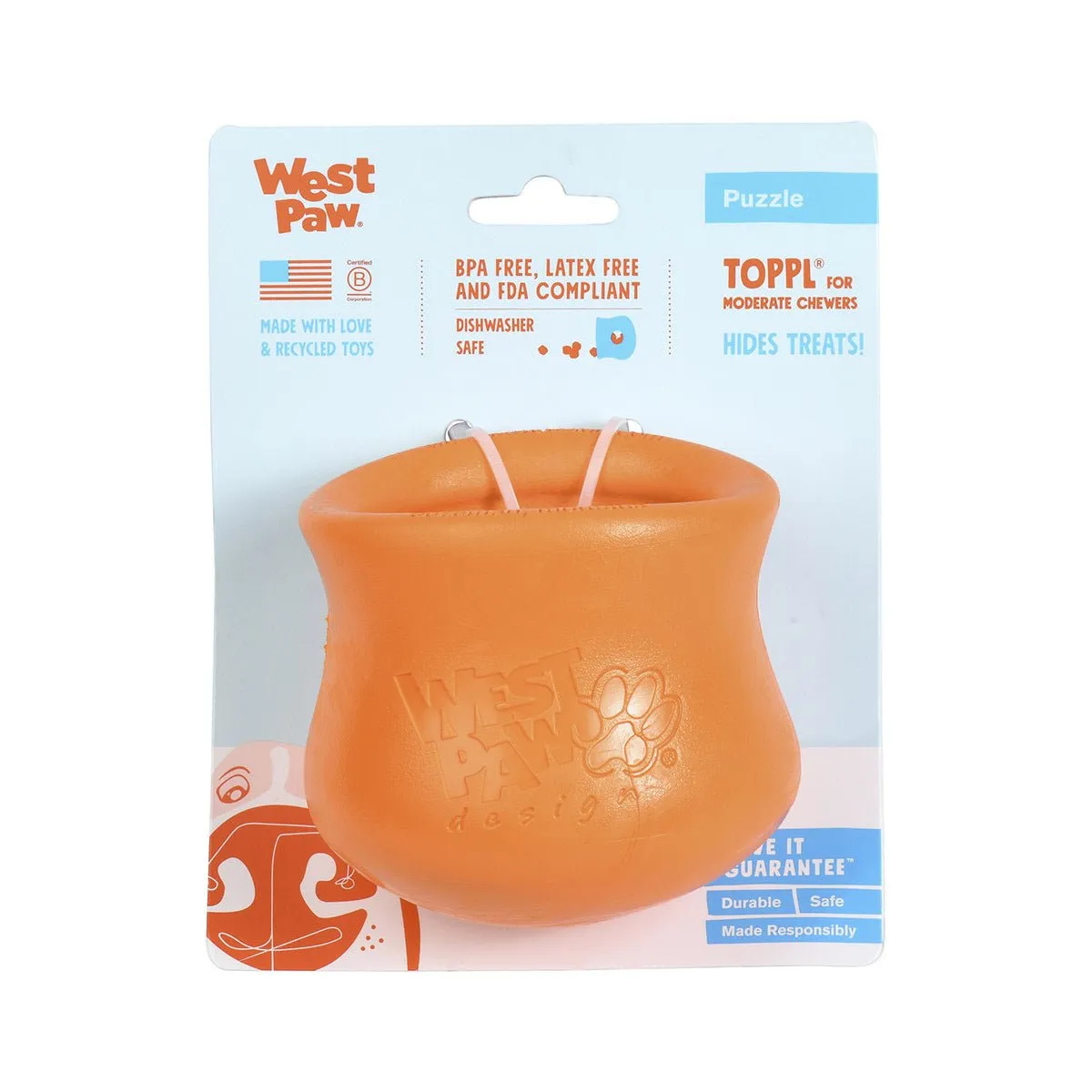 West Paw Toppl Treat Dispensing Wobbling Dog Toy & Food Bowl